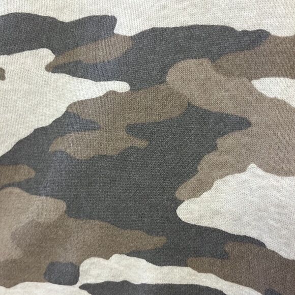 Aerie Tan Camo Crew Neck Mixed Textured Sweatshirt w/ Large Slide Slits- XS - Picture 9 of 16